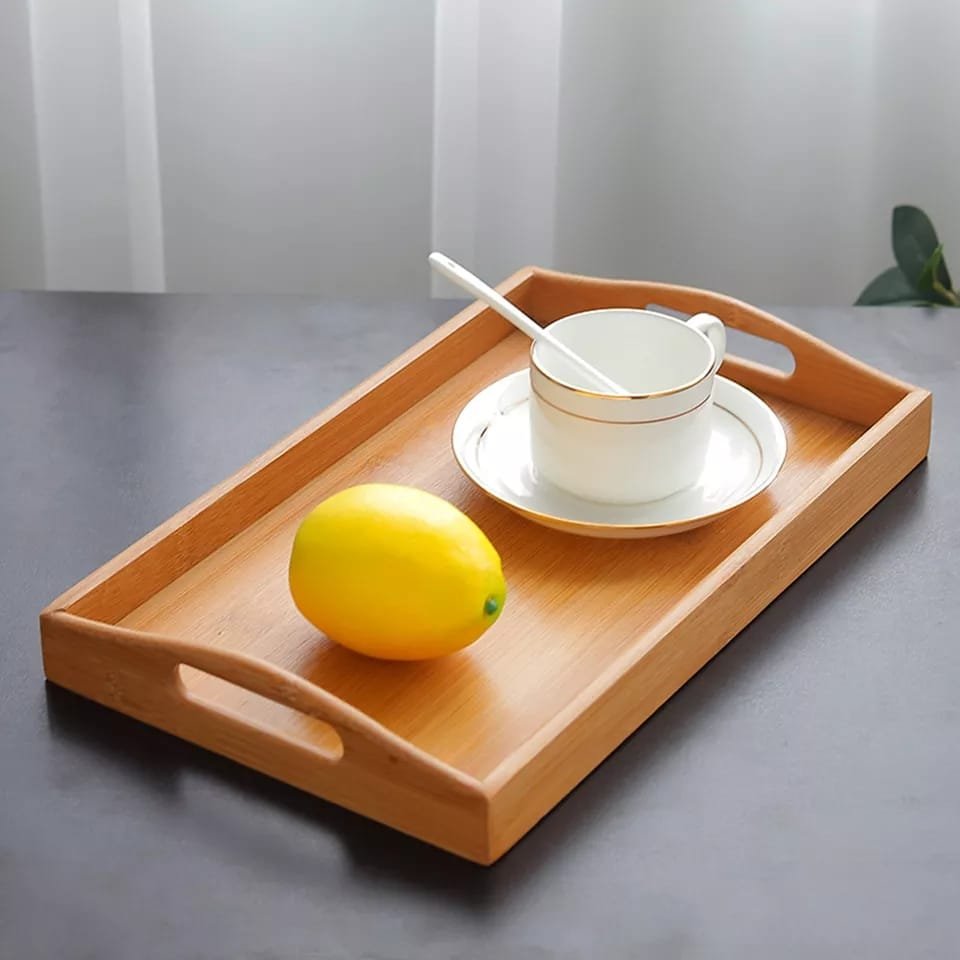 Bamboo Serving with Handles, - Image 3