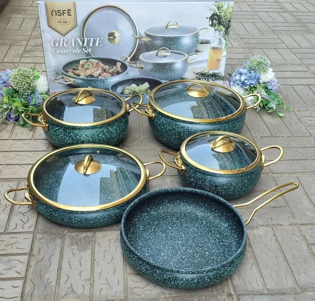 9PCS GRANITE COATING KITCHEN COOKWARE SET - Image 4