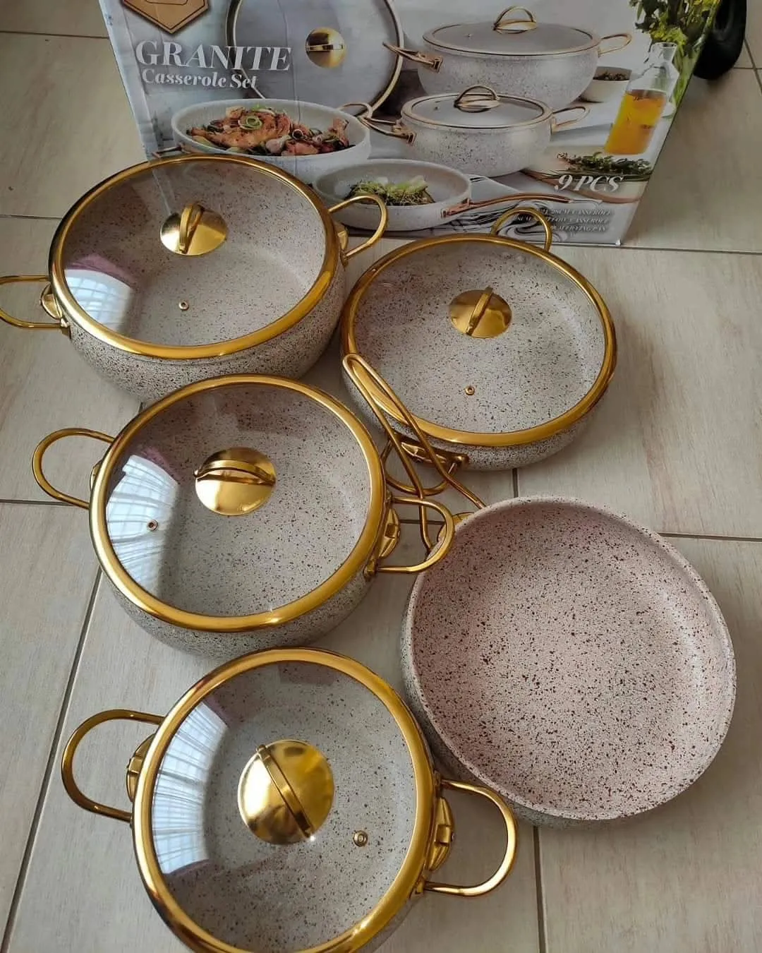 9PCS GRANITE COATING KITCHEN COOKWARE SET - Image 2