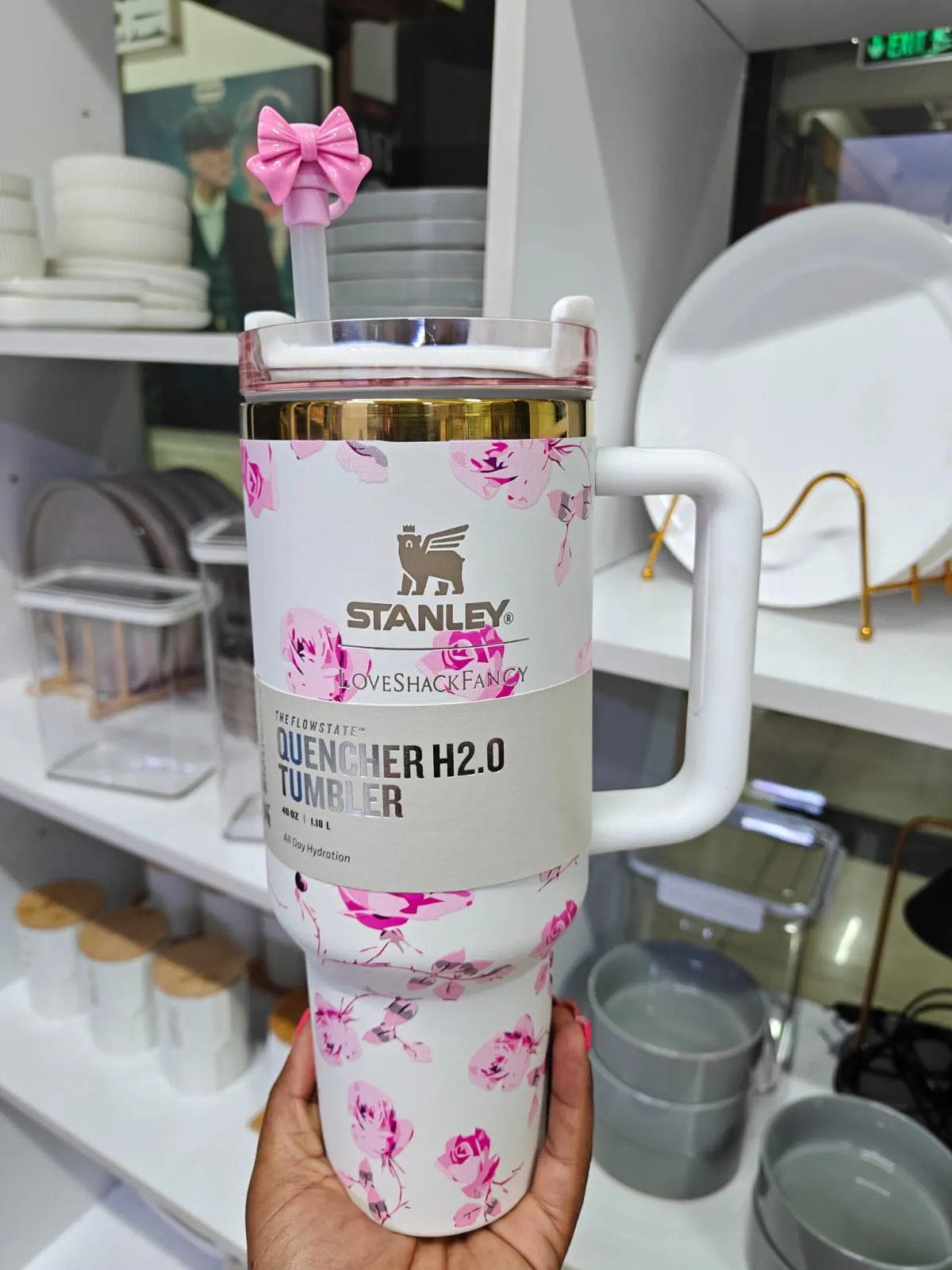 Original Love Shark Floral Stanley Mug - Image 4