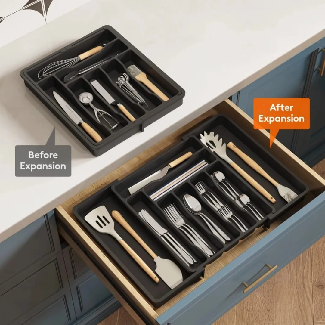 Multifunctional Bamboo drawer organizer - Image 5
